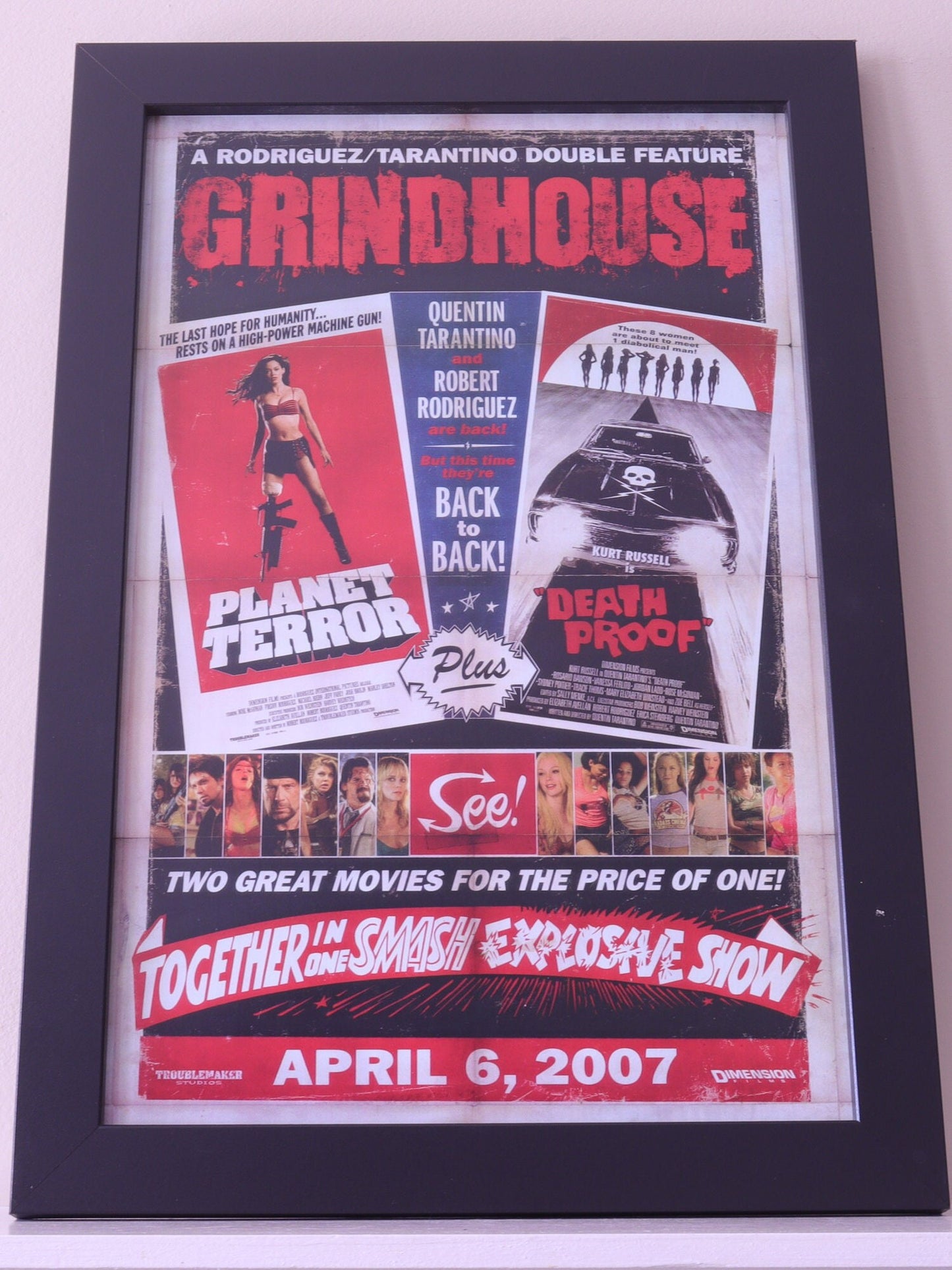 GrindHouse From Quinton Tarantino,11x17 Unframed Movie Poster.Printed on Heavy Card Stock Paper.
