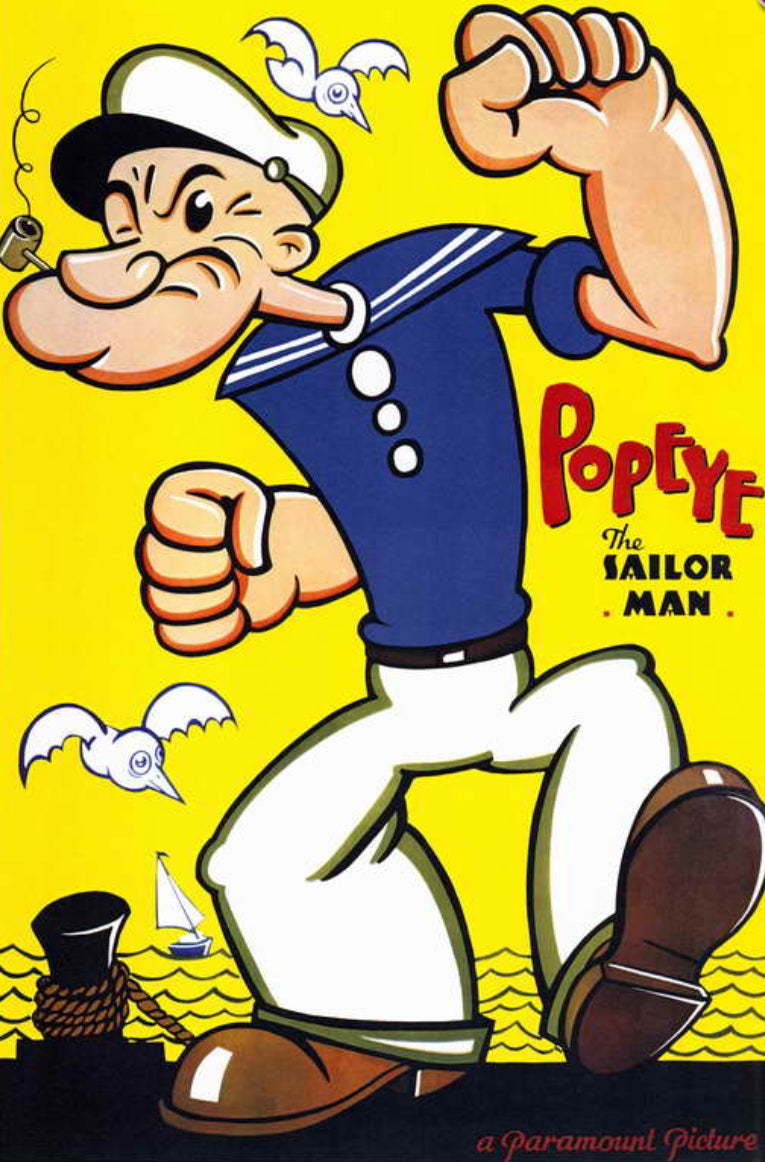 Popeye The Sailor Man From 1933 On a Unframed 11x17 Movie Poster.Printed on Heavy Card Stock Paper.