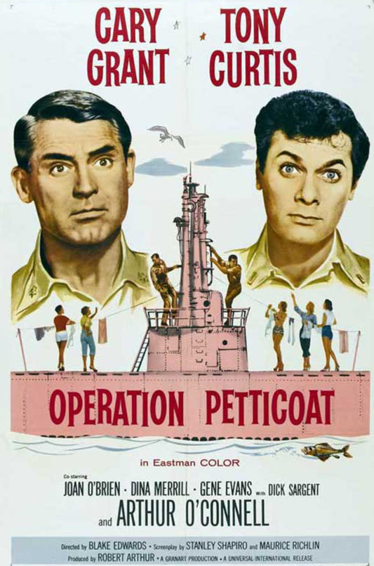 Operation Petticoat with Cary Grant and Tony Curtis Unframed 11x17 Poster,Memories Of The Pink Submarine With This Iconic Poster Custom Printed on Heavy Card Stock Paper.