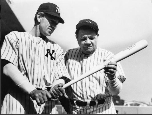 Pride of The Yankees a Baseball Classic Unframed 8x10 B&W Photo.Movie Photo with Babe Ruth and Gary Cooper,as Lou Gehrig. Printed on High Gloss Card Stock.