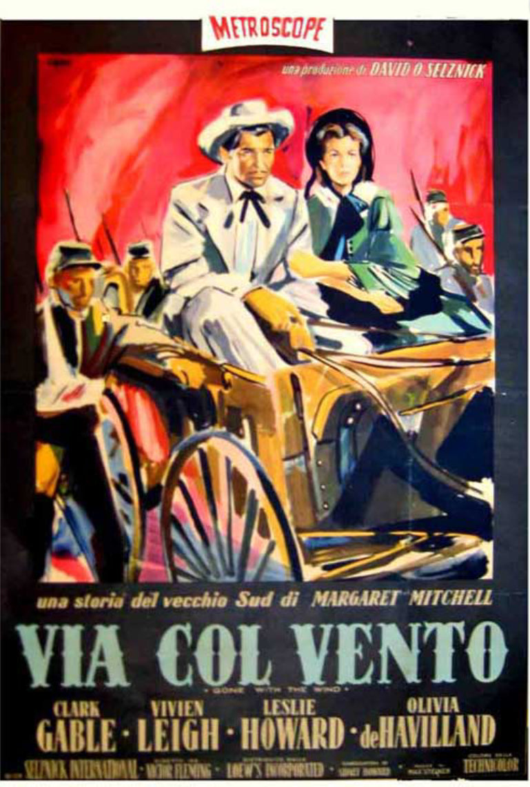 Gone With The Wind 11x17 Unframed Movie Poster,Italian Version.Custom Printed on Heavy Card Stock Paper.