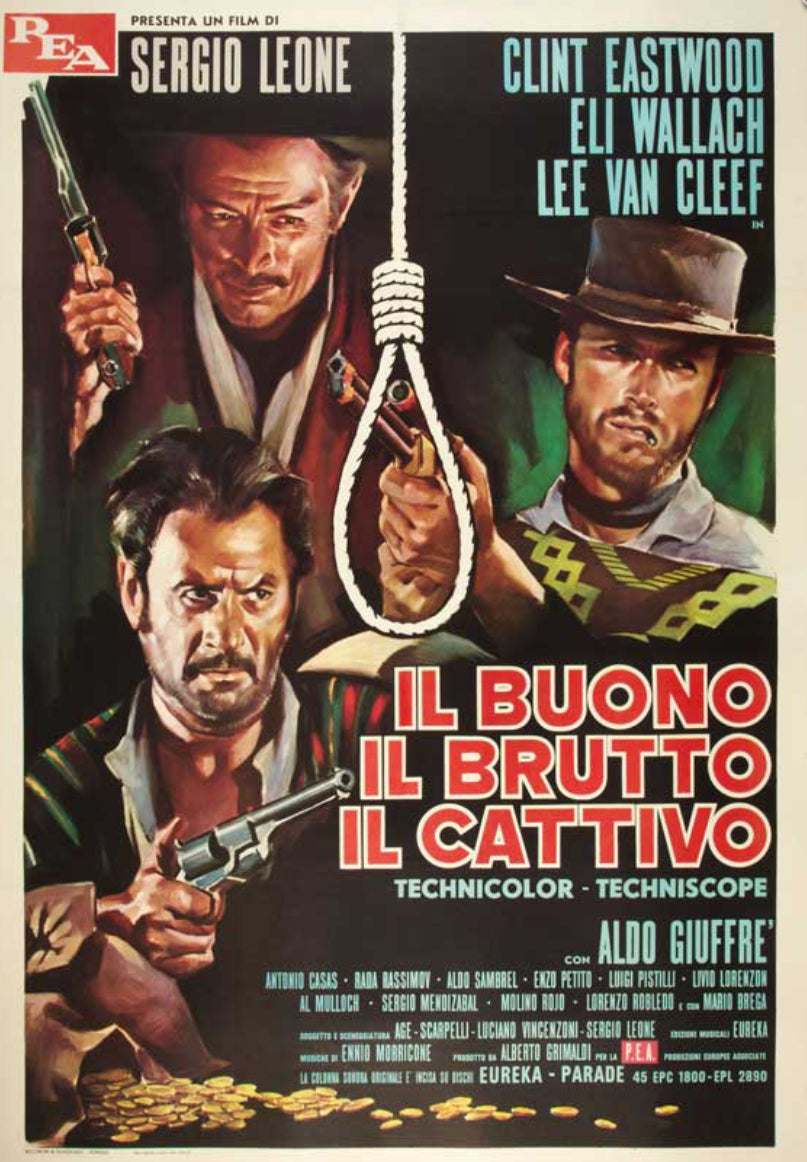 The Good The Bad and The Ugly on a 11x17 Unframed Movie Poster,Italian Version.Custom Printed on Heavy Card Stock Paper.