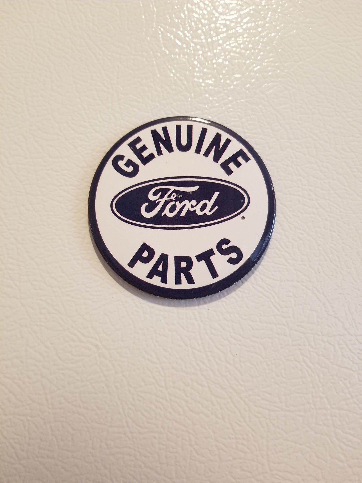 Genuine Ford Parts Refrigerator Magnets,3” Diameter Magnet with Glossy Finish.