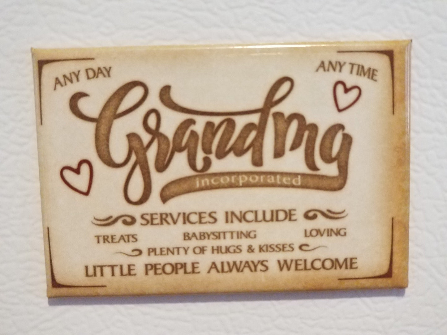 Grandma Incorporated on a 2x3 Refrigerator Magnet with Glossy Finish.Funny Gift For Grandma or Mom.