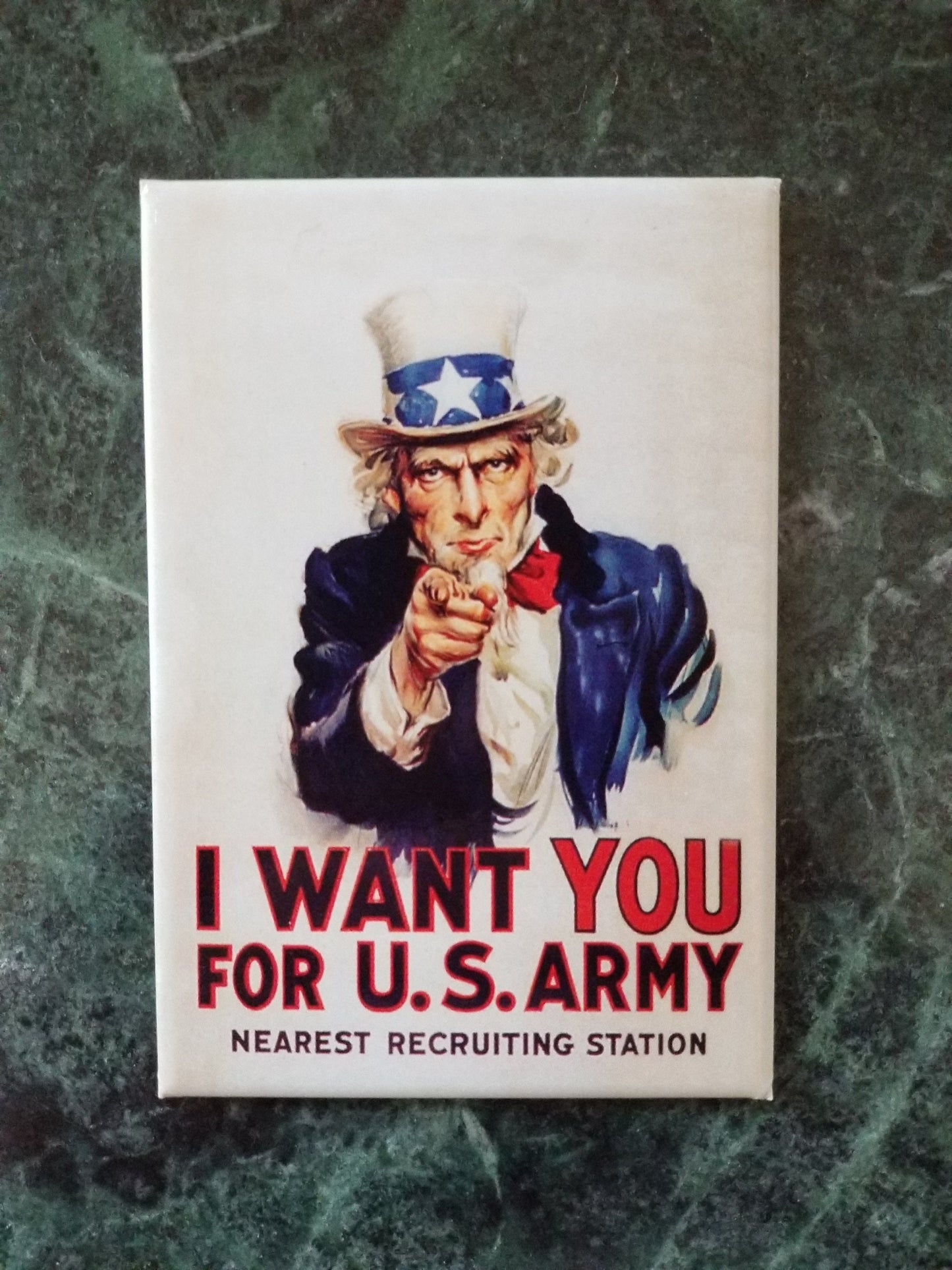 Uncle Sam Wants You Refrigerator Magnet,2x3 Magnet with a Glossy Finish. A Nice Gift For Mom or Dad.