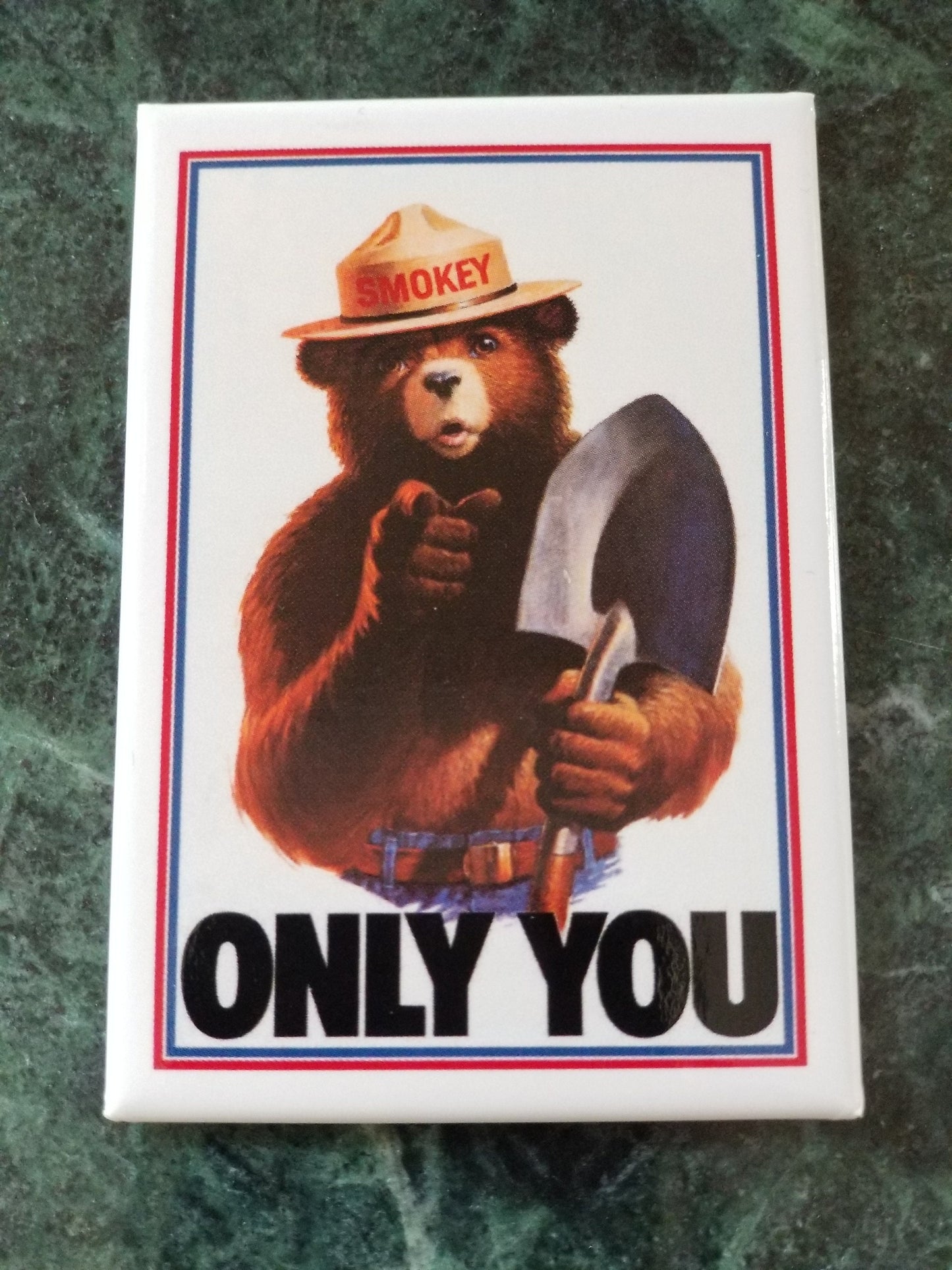 Smokey The Bear,Only You Can Prevent Forest Fires on a 2x3 Refrigerator Magnet with Glossy Finish.A Nice Gift For Mom or Dad.