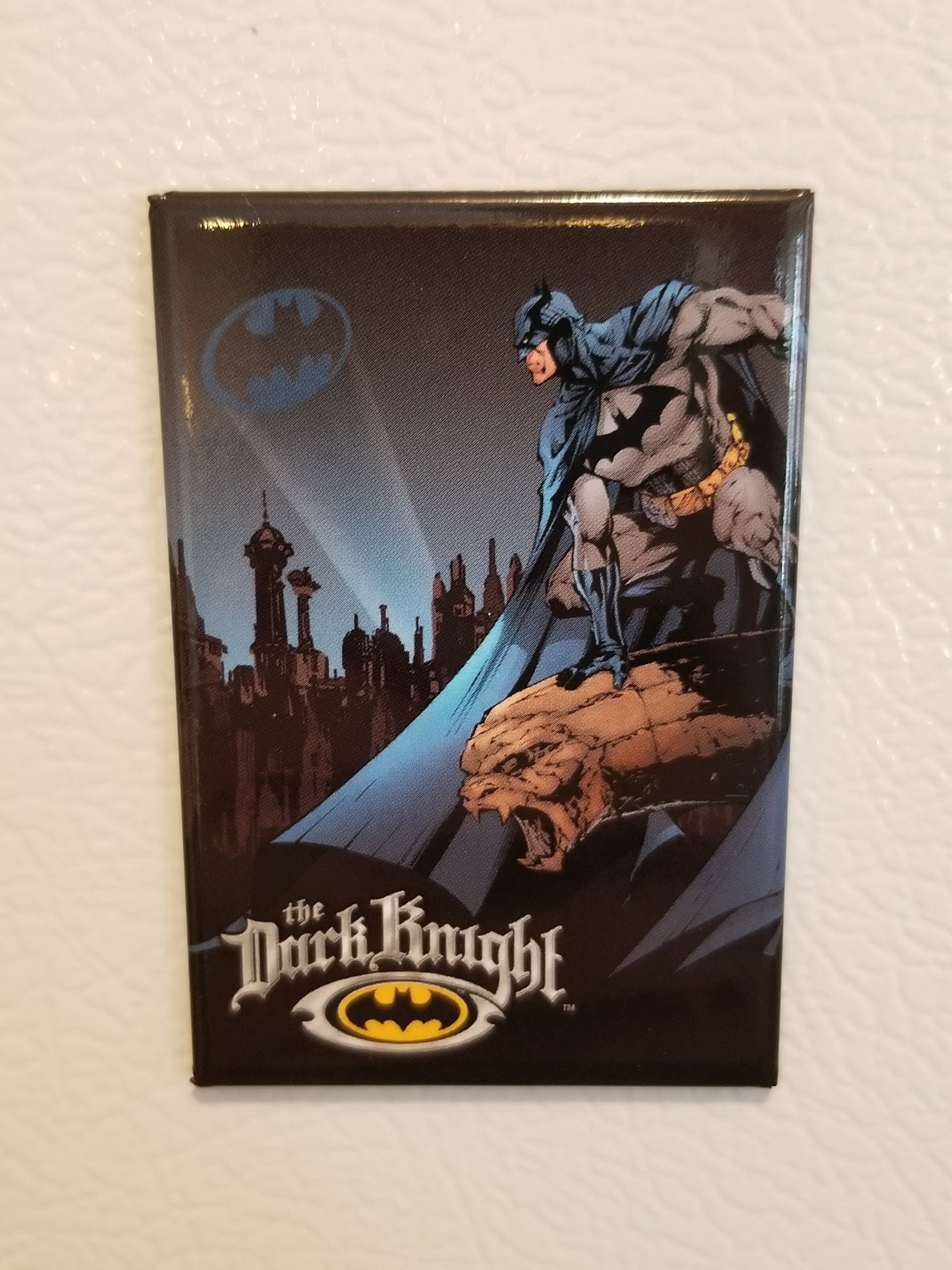 Batman,The Dark Knight.The Defender of Gotham all on a 2x3 Refrigerator Magnet with Glossy Finish.