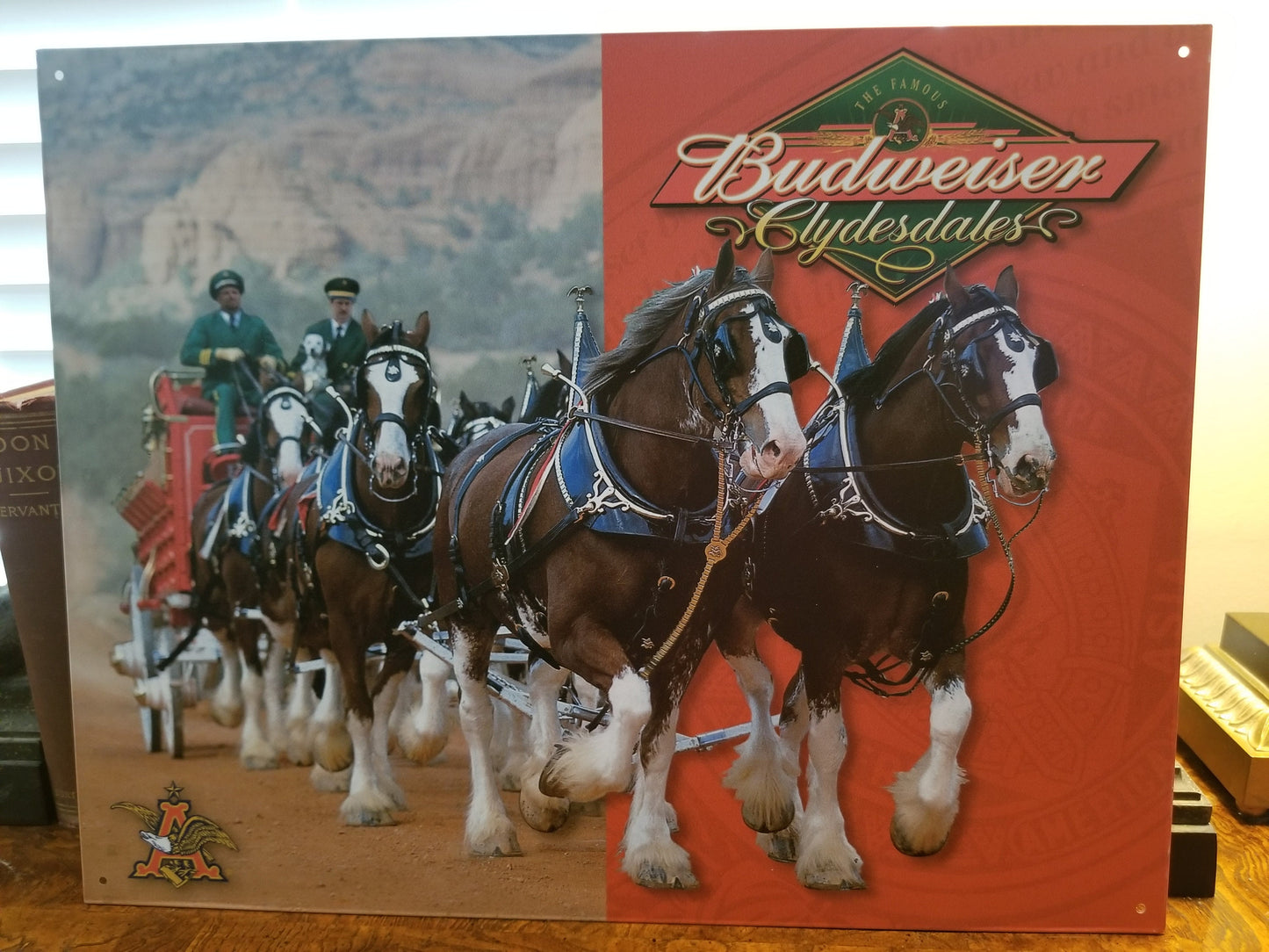 Budweiser Clydesdales,This Design Is On A 16 W x 12.5 H Tin Sign.This Quality Sign Has A Smooth Clear Coat Finish.