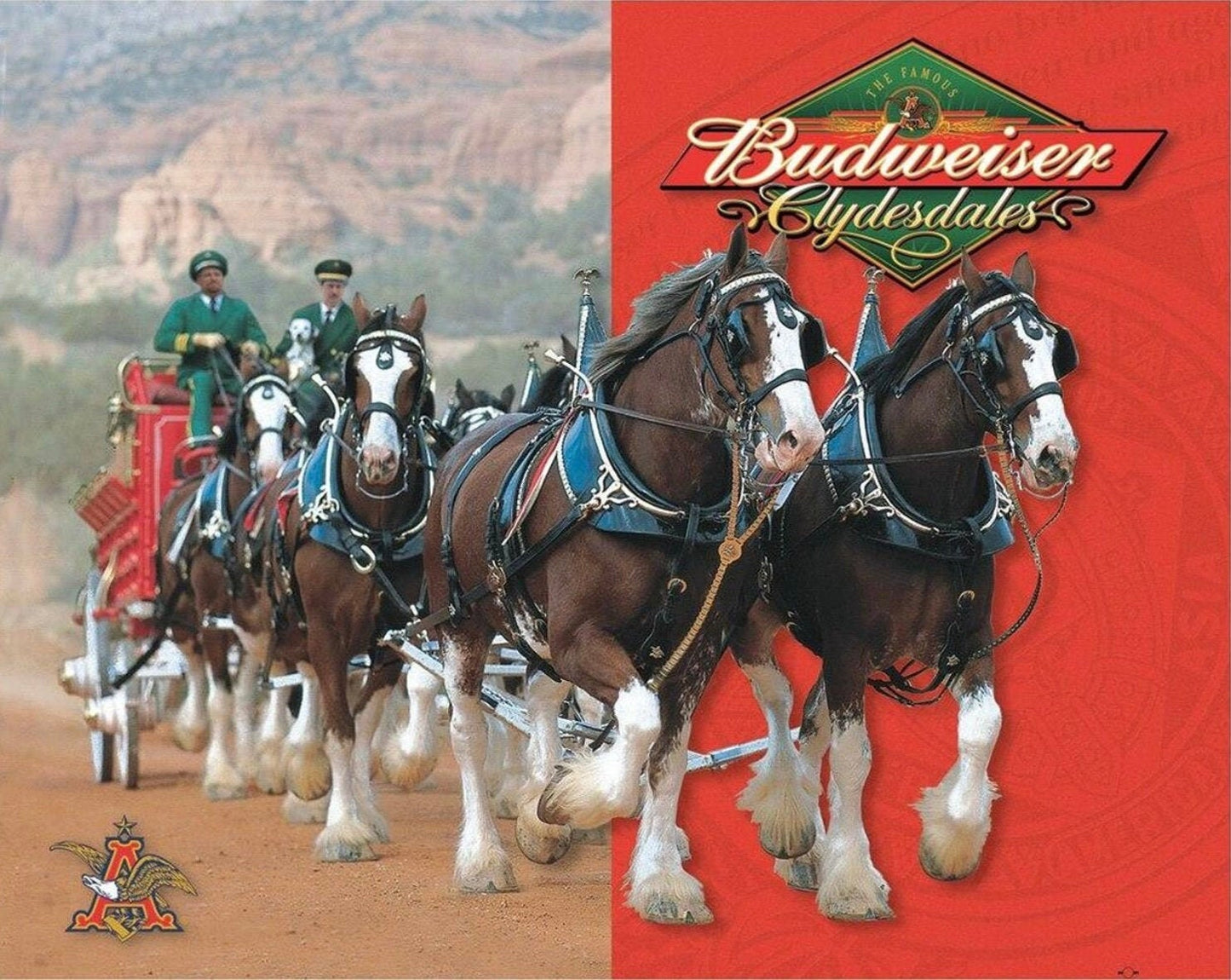 Budweiser Clydesdales,This Design Is On A 16 W x 12.5 H Tin Sign.This Quality Sign Has A Smooth Clear Coat Finish.