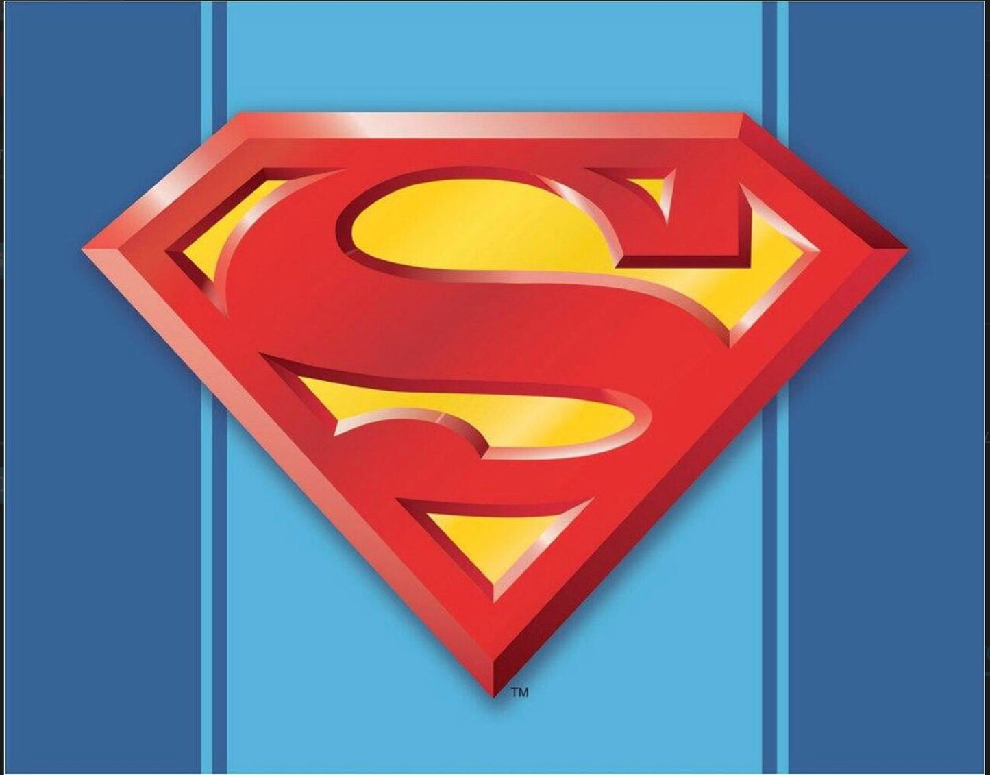 Superman,The Man of Steel Logo.This Design Is On A 16 W x 12.5 H Tin Sign.This Quality Sign Has A Smooth Clear Coat Finish.