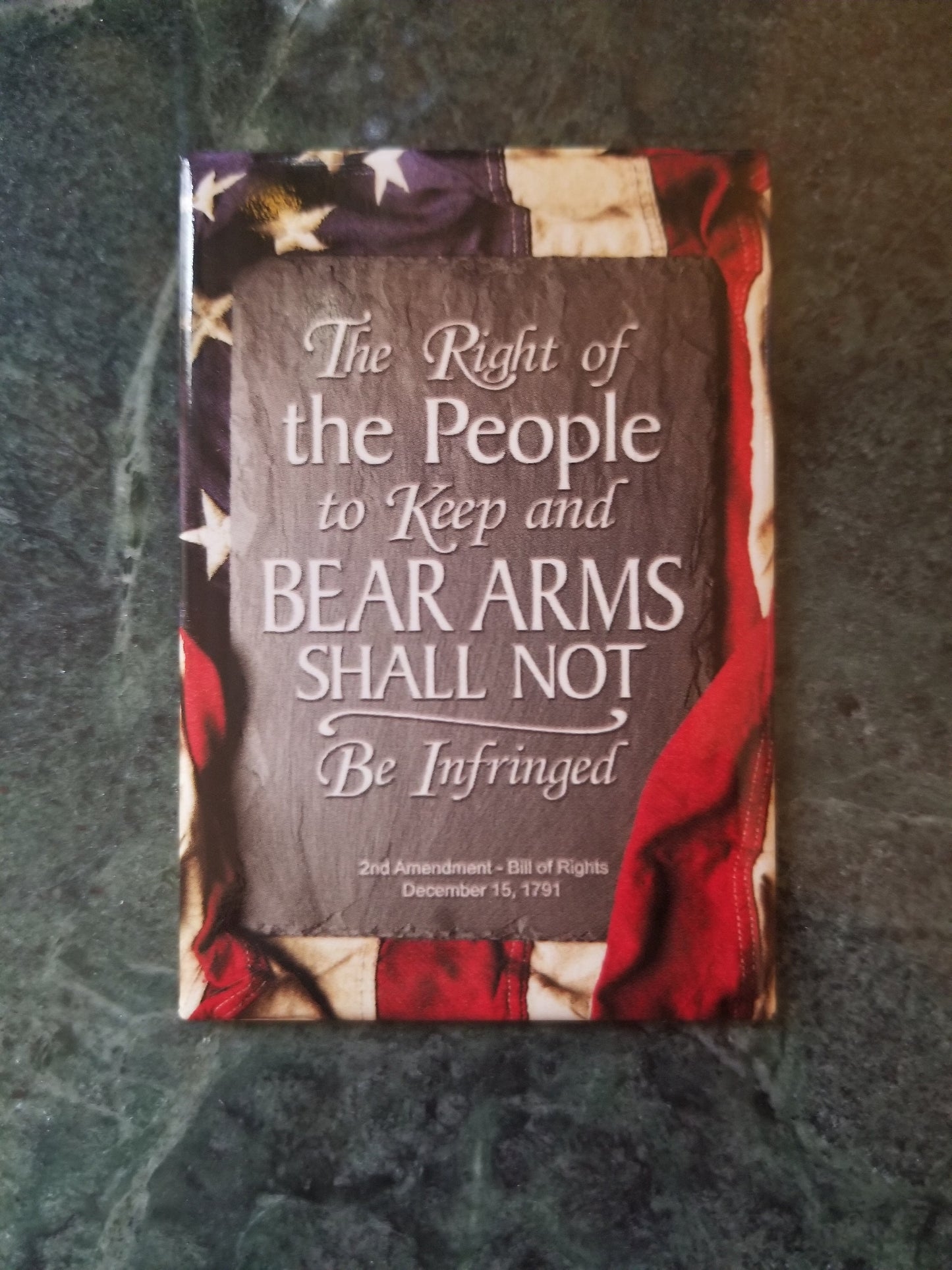 2nd Amendment Bill of Rights ,The Right to Bear Arms on a 2x3 Magnet with Glossy Finish.Quality steel construction.