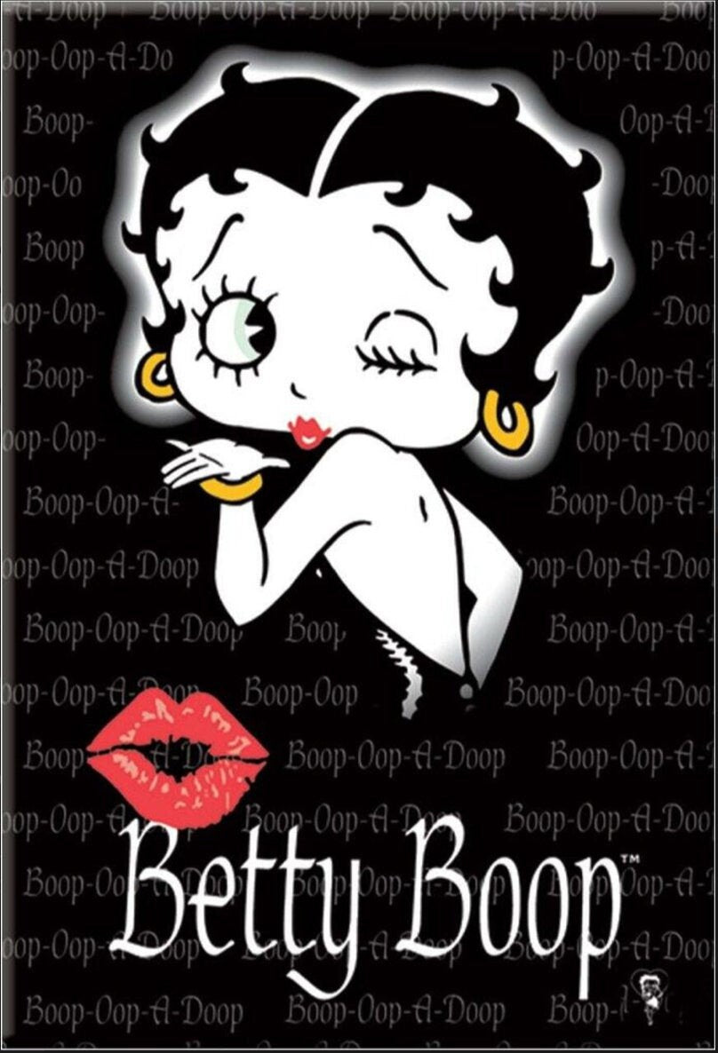 Betty Boop on a 2x3 Refrigerator Magnet with Glossy Finish.Quality steel construction with smooth finish with strong magnet holding power..