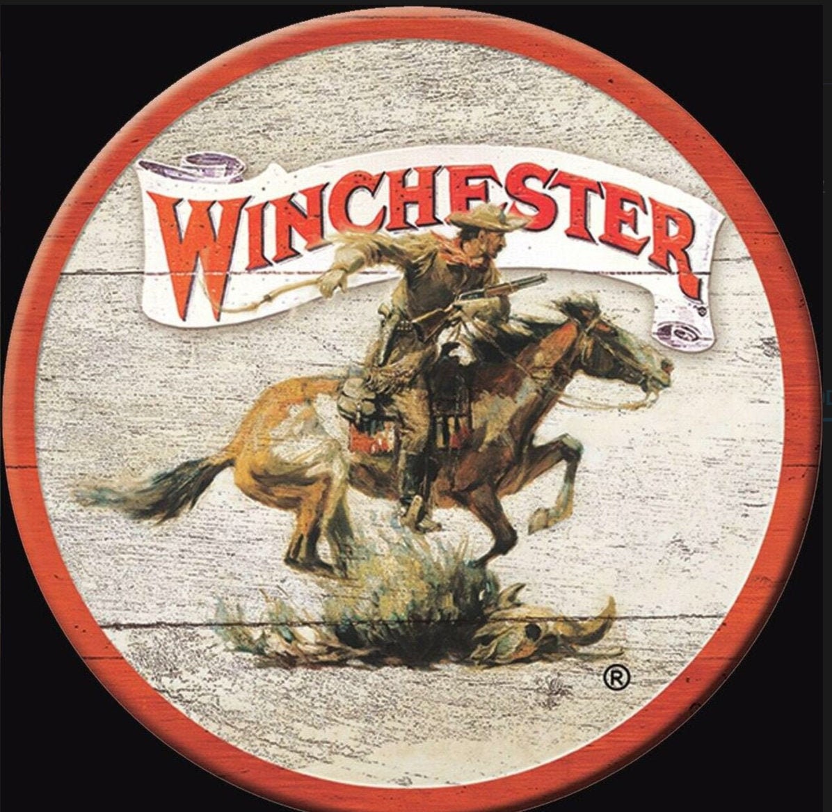 Winchester A Must Have Tool During The Wild West on a 3” Diameter Magnet with Glossy Finish.Quality Steel Construction.