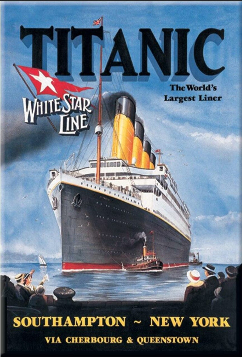 Titanic,Worlds Largest Liner on a Refrigerator Magnet,Steel Magnet with Glossy Finish. A Nice Gift For Mom or Dad.