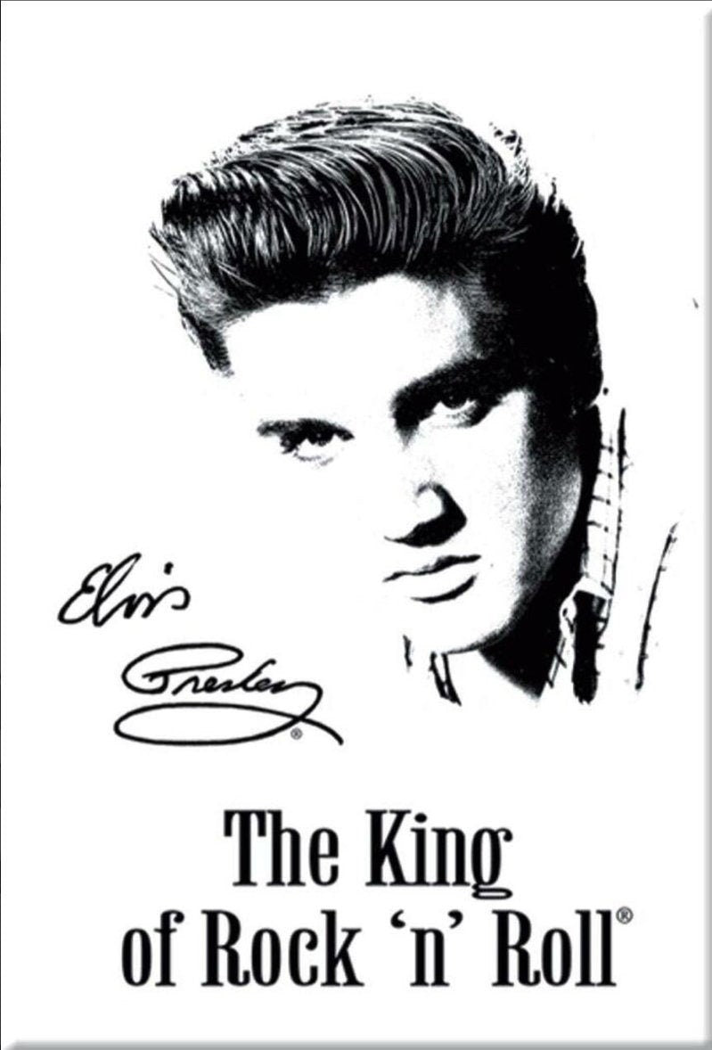 The King of Rock and Roll,Elvis Presley on a Refrigerator Magnet,Steel Magnet with Glossy Finish.