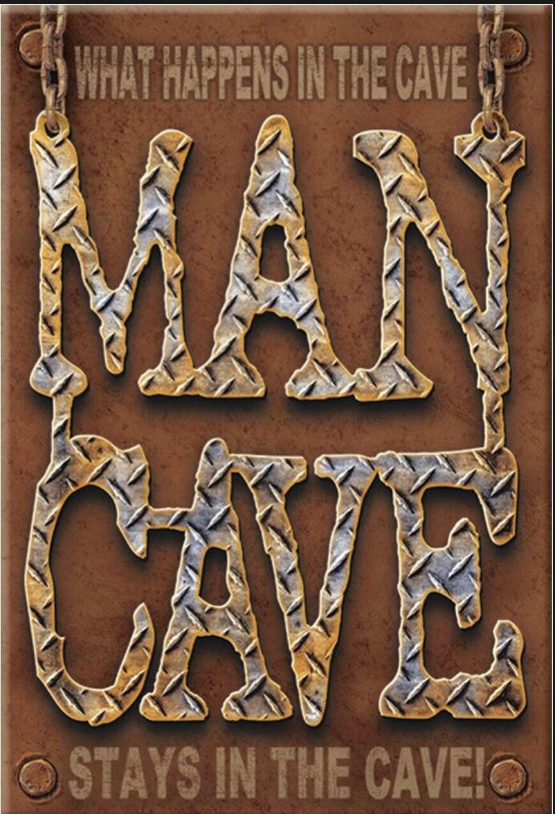 Man Cave,What Happened In The Cave Stays In The Cave on a 2x3 Refrigerator Magnet with Glossy Finish.A Funny Gift For Mom or Dad.