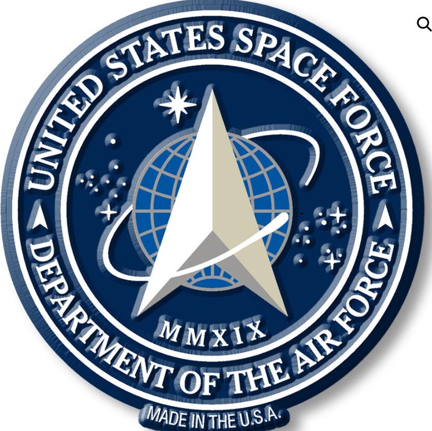 This U.S Space Force  Magnet measures approximately 5 square inches with a thickness of 0.1”. A Great Gift for Any Veteran