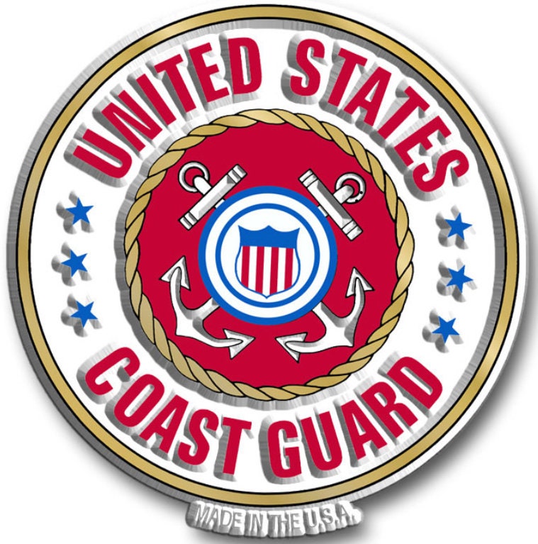 This U.S Coast Guard Magnet measures approximately 5 square inches with a thickness of 0.1”. A Great Gift for Any Veteran .