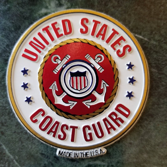 This U.S Coast Guard Magnet measures approximately 5 square inches with a thickness of 0.1”. A Great Gift for Any Veteran .