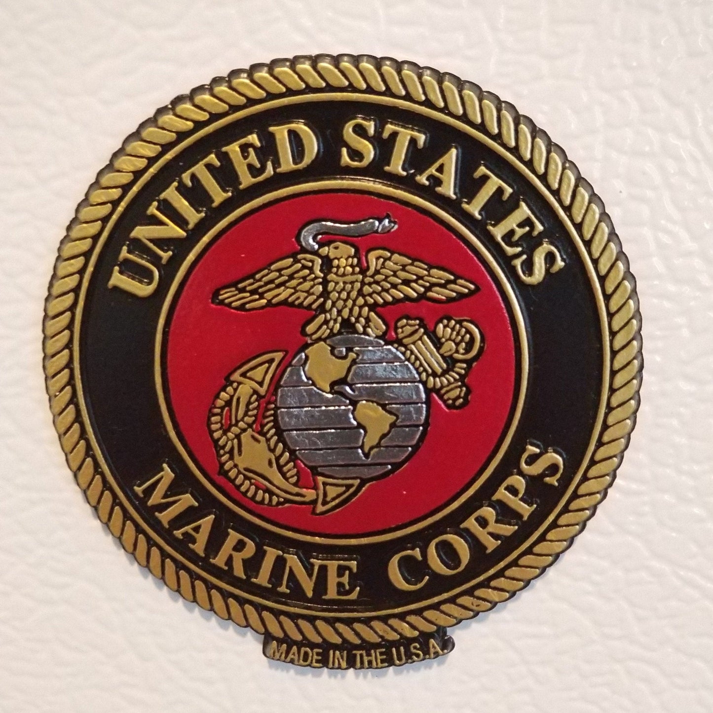 This U.S Marine Corp Magnet measures approximately 5 square inches with a thickness of 0.1”. A Great Gift for Any Veteran