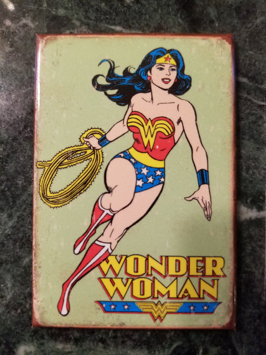 Wonder Woman on a 2x3 Refrigerator Magnet with Glossy Finish. A Nice Gift For Mom.