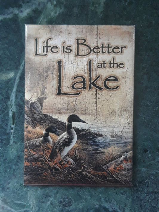 Life is Better at The Lake, The Lake Life on a 2x3 Refrigerator Magnet with Glossy Finish.Quality Steel Construction.A Gift For Him or Her.