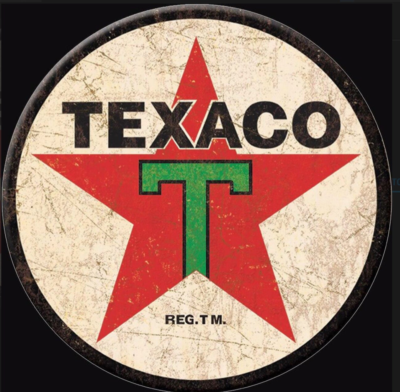 Vintage Texaco Gas Station on a 3” Diameter Magnet with Glossy Finish.A Gift For Him or Her.