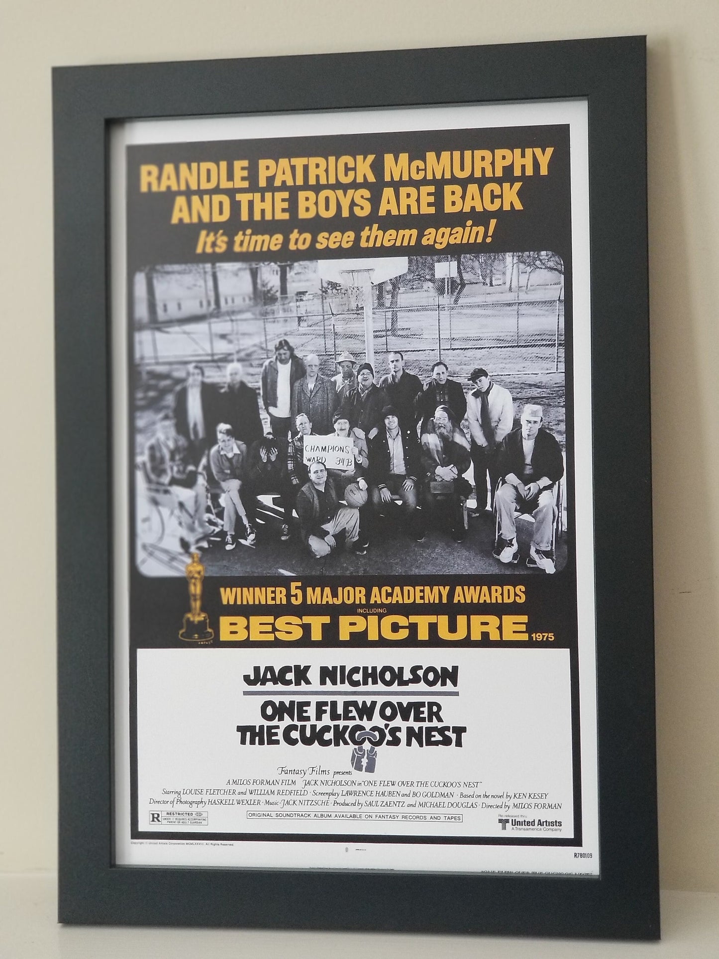 One Flew Over The Cuckoos Nest Unframed 11x17 Poster.Printed on Heavy Card Stock Paper.