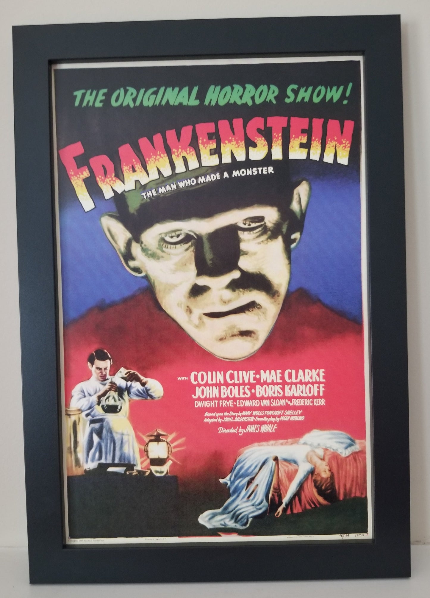 Frankenstein with Boris Karloff From 1931.11x17 Poster Printed on Heavy Card Stock Paper.