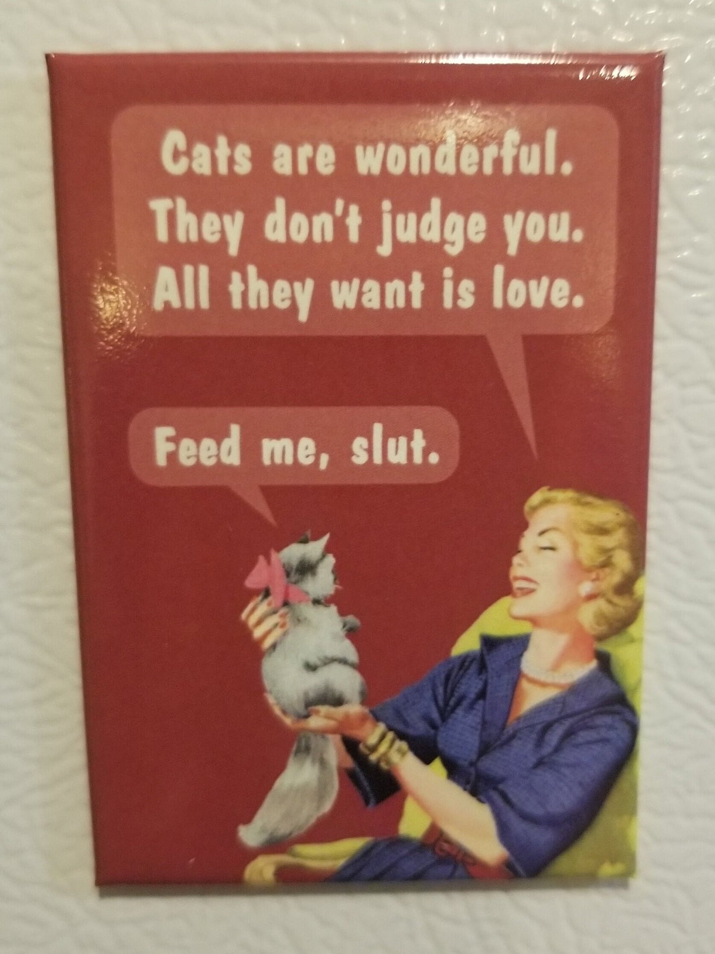 Cats Are Wonderful They Dont Judge You a Funny 2x3 Refrigerator Magnet with Glossy Finish .Great Stocking Stuffer.