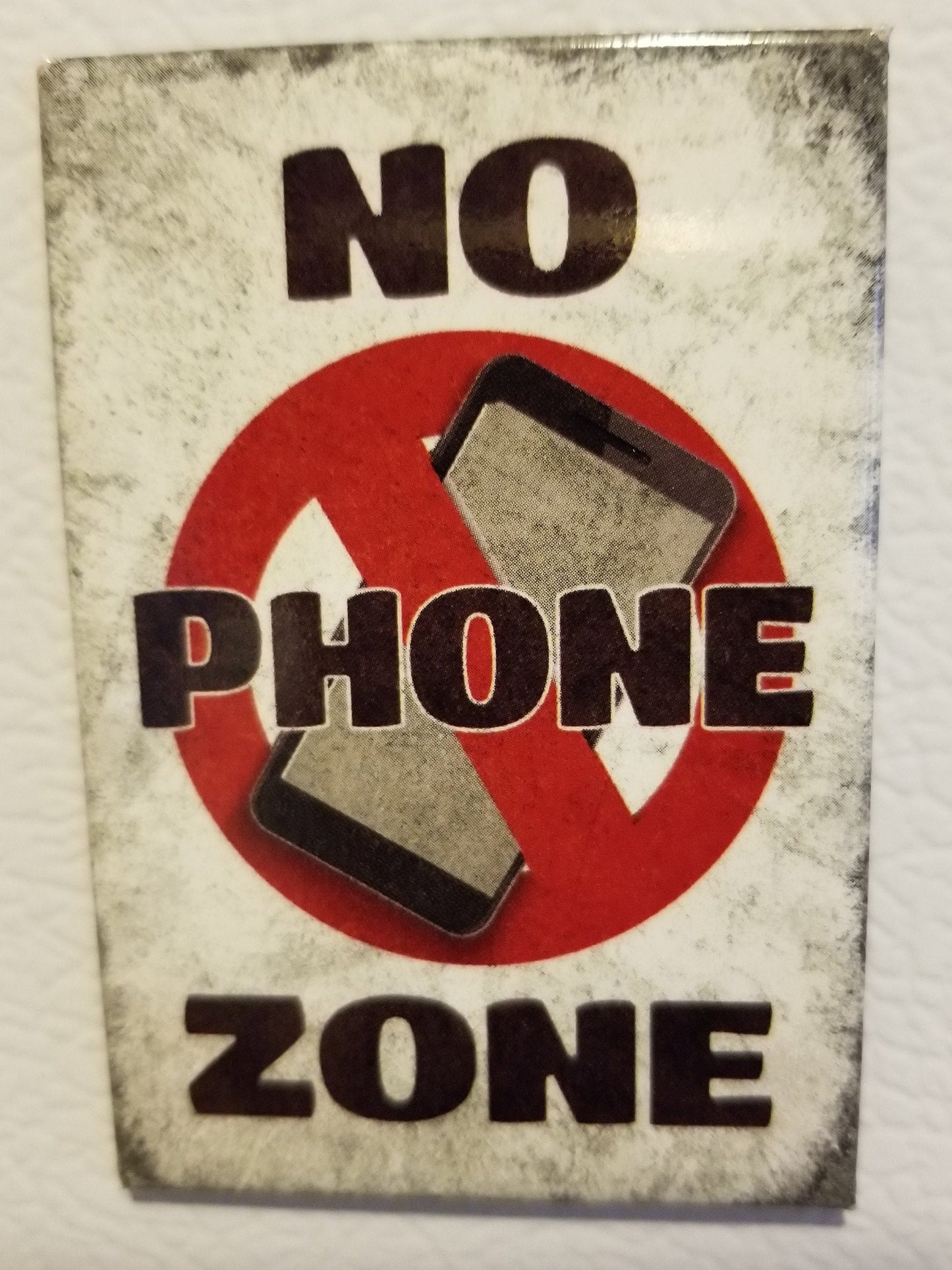 No Phone Zone on a  2x3 Refrigerator Magnet.Secret Santa Gift For Him or Her. Makes for a Great Stocking Stuffer.