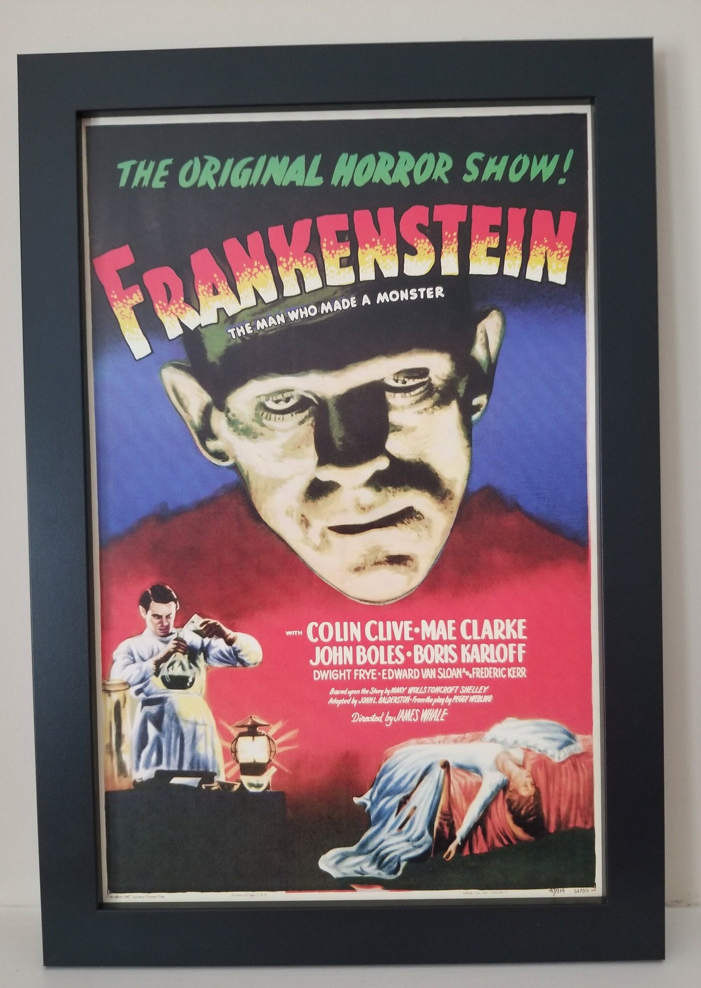 Frankenstein with Boris Karloff From 1931.11x17 Poster Printed on Heavy Card Stock Paper.