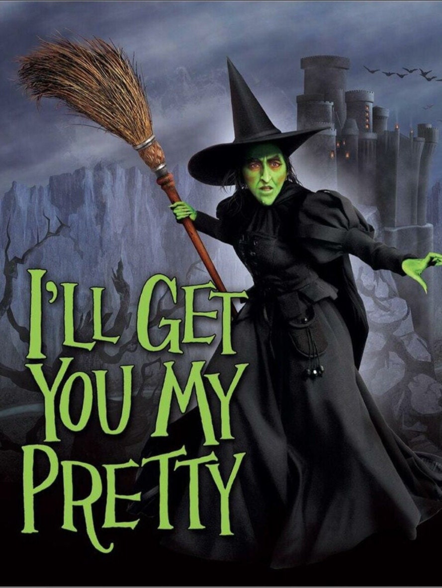 I’ll Get You My Pretty Says The Wicked Witch,Wizard of Oz on a 12.5” W x 16” H Tin Sign.Sign Has A Smooth Clear Coat Finish.A Gift For Her.