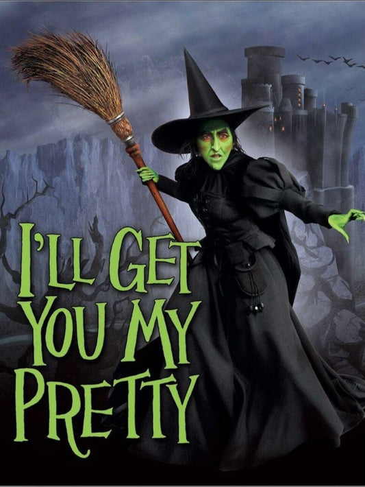 I’ll Get You My Pretty Says The Wicked Witch,Wizard of Oz on a 12.5” W x 16” H Tin Sign.Sign Has A Smooth Clear Coat Finish.A Gift For Her.