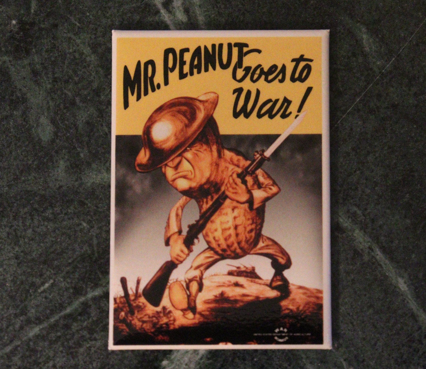 World War 1 Mr Peanut Recruitment Poster on a 2x3 Refrigerator Magnet with Glossy Finish.A Gift For Him or  Her