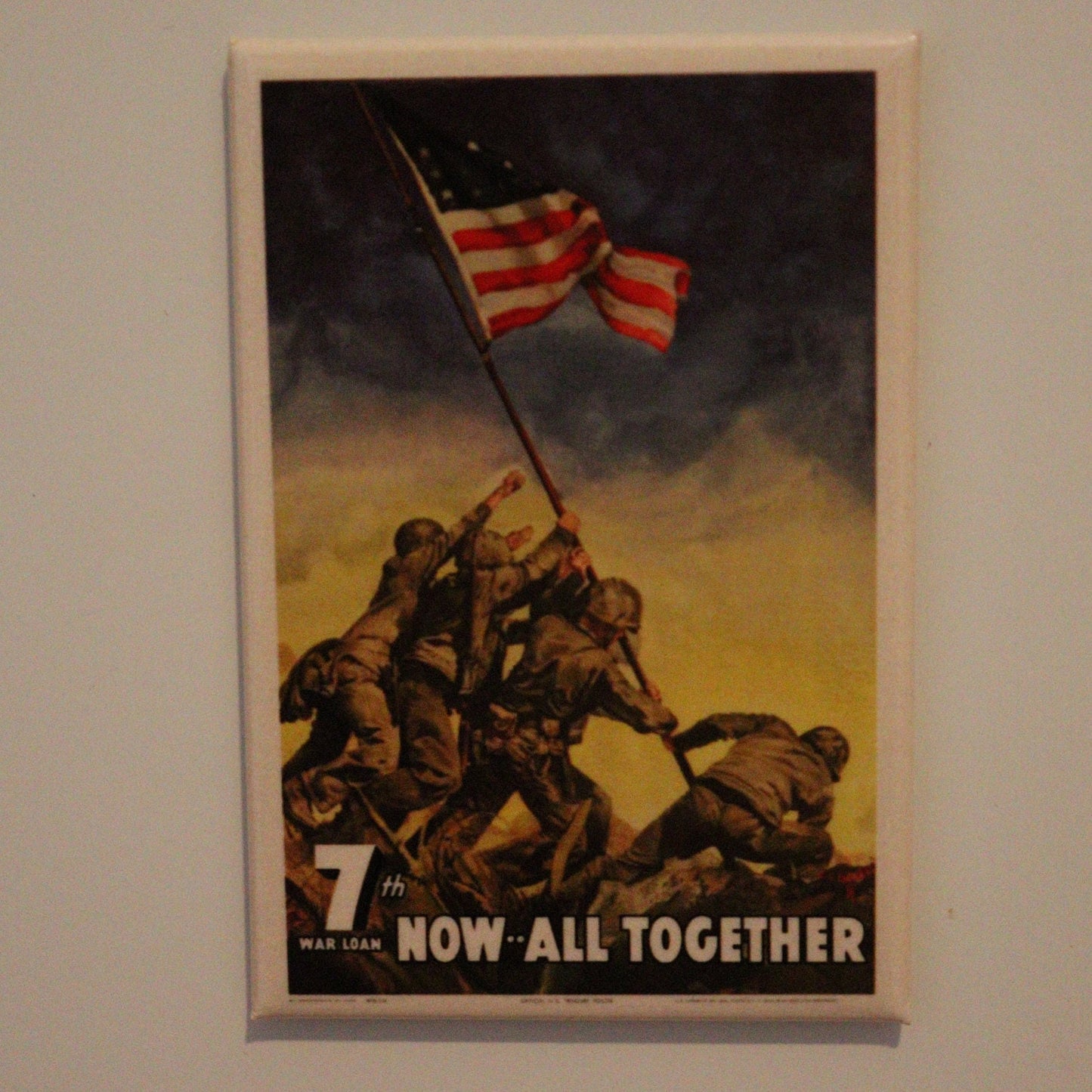 World War 2 Iwo Jima War Bonds Poster on a 2x3 Refrigerator Magnet with Glossy Finish.A Gift for Him or Her.