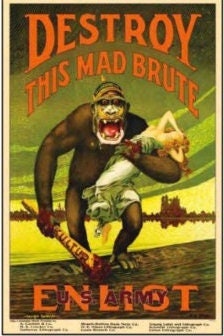 World War 1 Destroy This Mad Brute Enlistment Poster Poster on a 2x3 Refrigerator Magnet with Glossy Finish.A Gift For Him or Her.