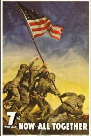 World War 2 Iwo Jima War Bonds Poster on a 2x3 Refrigerator Magnet with Glossy Finish.A Gift for Him or Her.