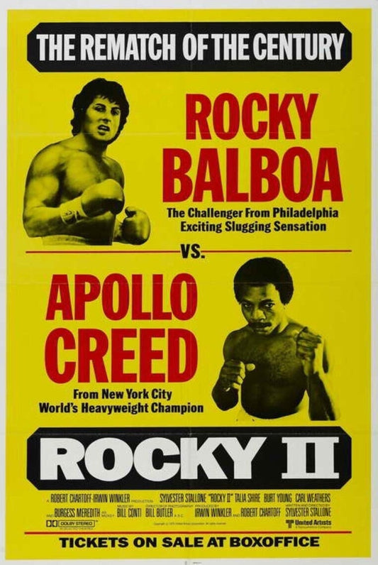 Rocky vs Apollo Creed From Rocky 2.Unframed 11x17 Poster is Printed on Heavy Car Stock Paper.