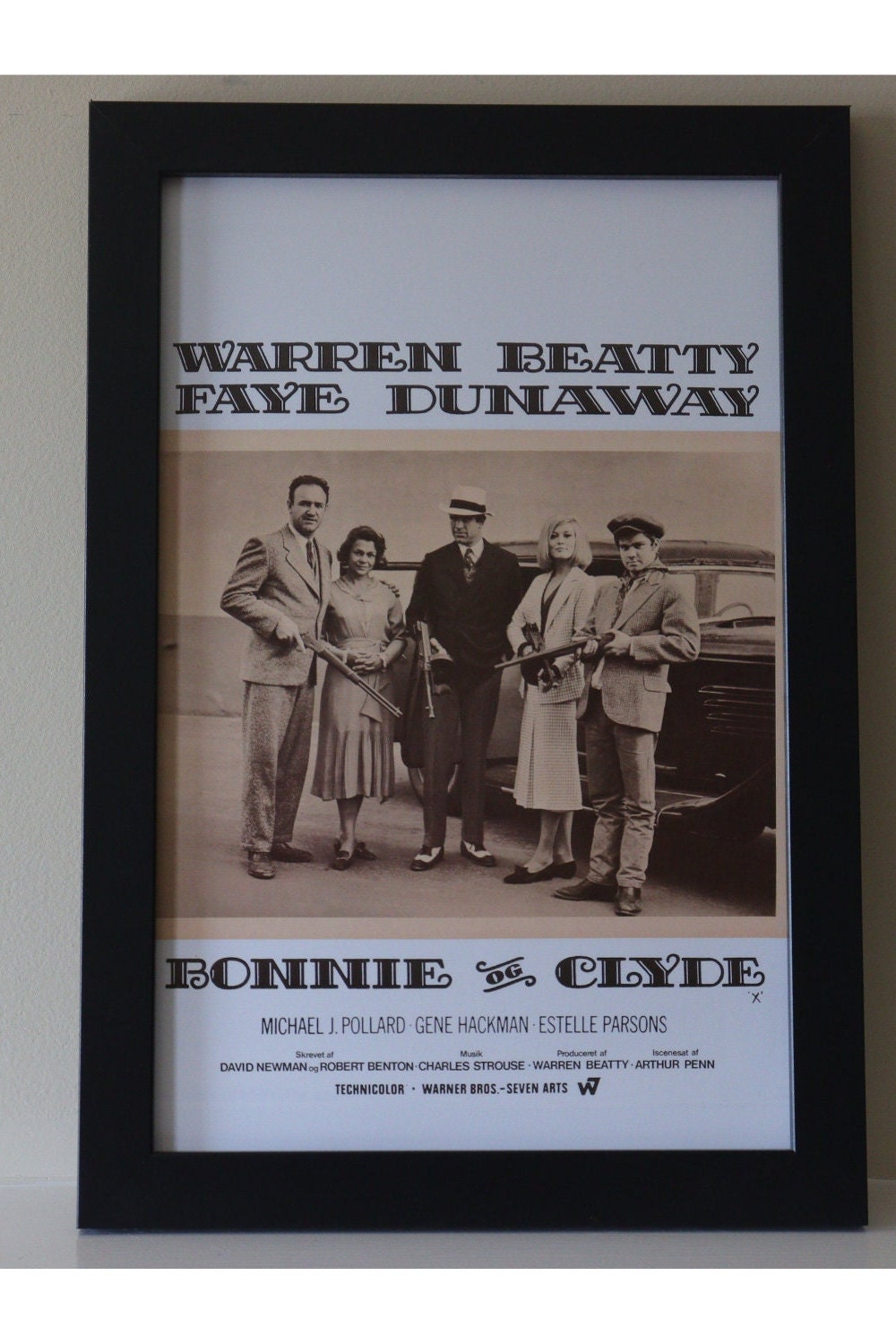 Bonnie and Clyde From 1967. Unframed Poster is Printed on Heavy Card Stock Paper.