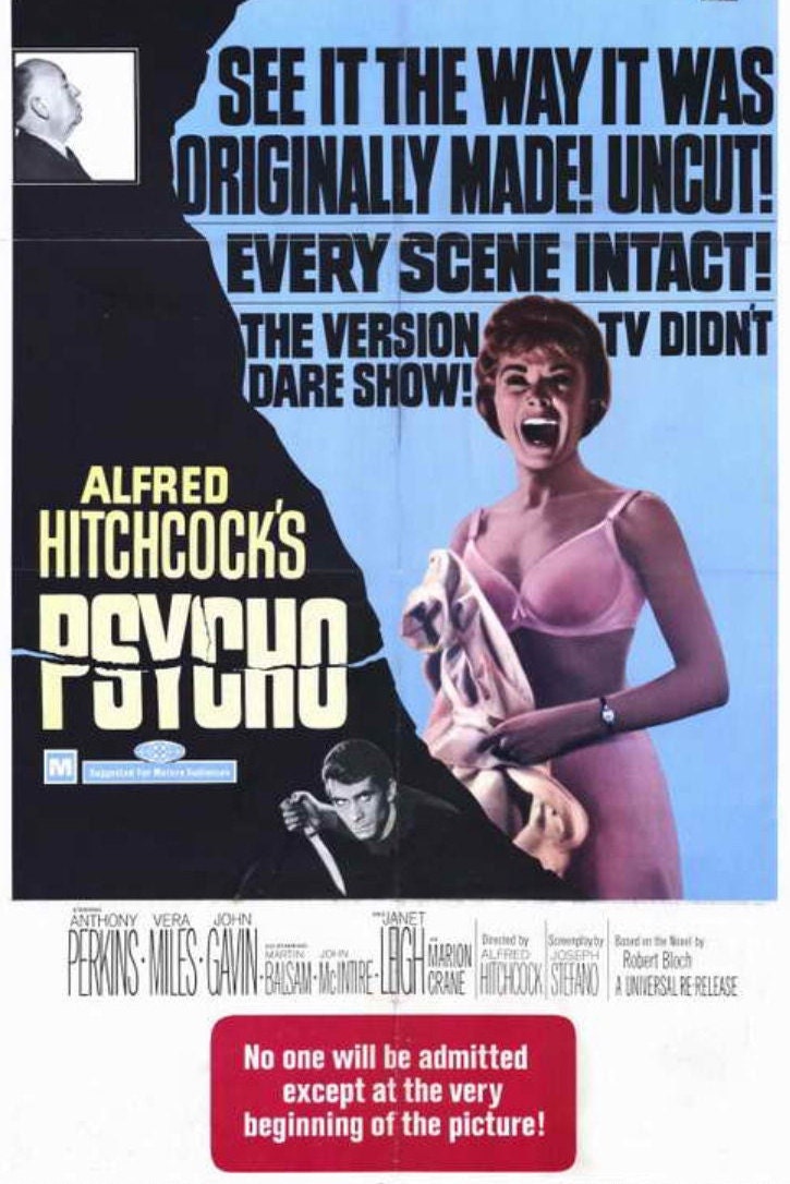 Psycho From 1960 on a 11x17 Unframed Poster.Poster is Printed on Heavy Card Stock Paper.