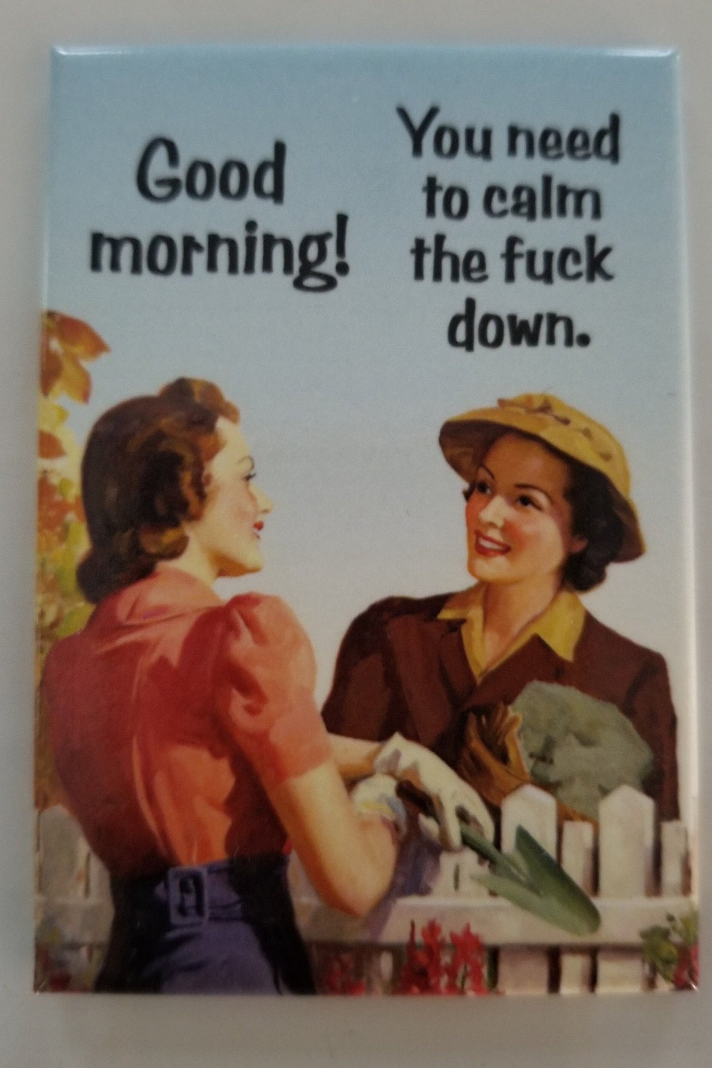 Good Morning You Need To Calm The Fuck Down a Funny 2x3 Refrigerator Magnet with Glossy Finish.A Gift For Him or Her.