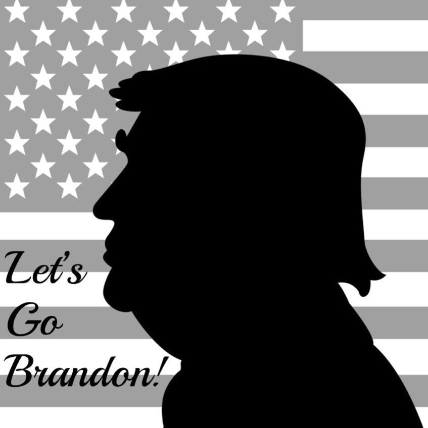 Lets Go Brandon,Donald Trump on a 3 inch Square Refrigerator Magnet with Glossy Finish and Steel Construction.A Gift For Him or Her.