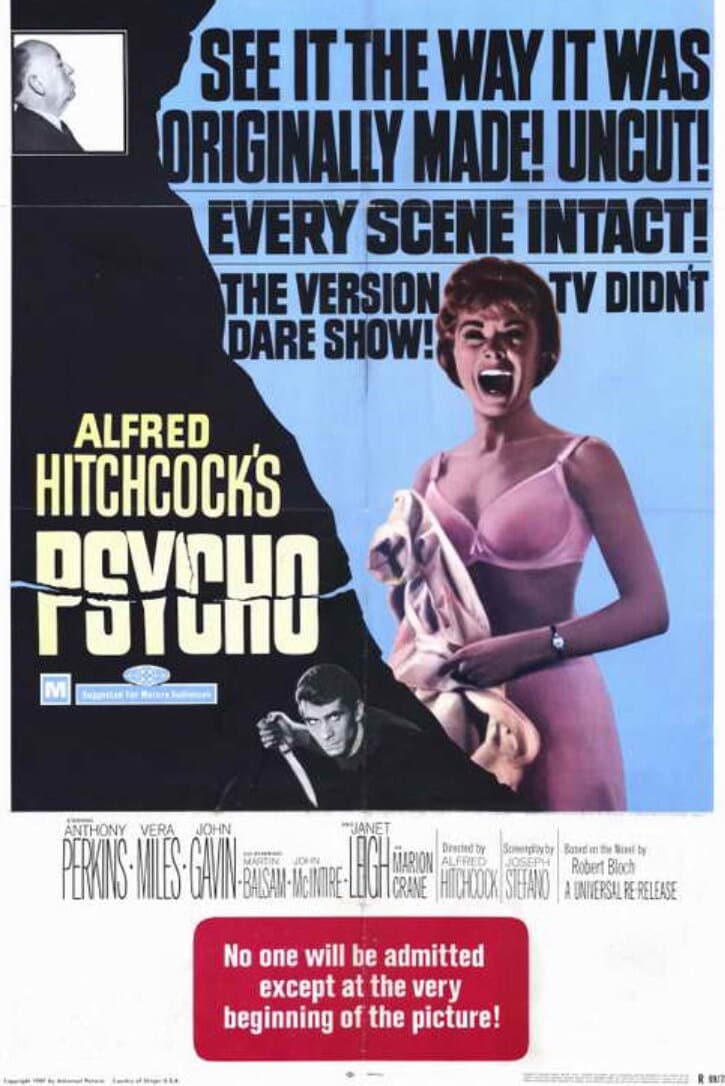 Psycho From 1960 on a 11x17 Unframed Poster.Poster is Printed on Heavy Card Stock Paper.