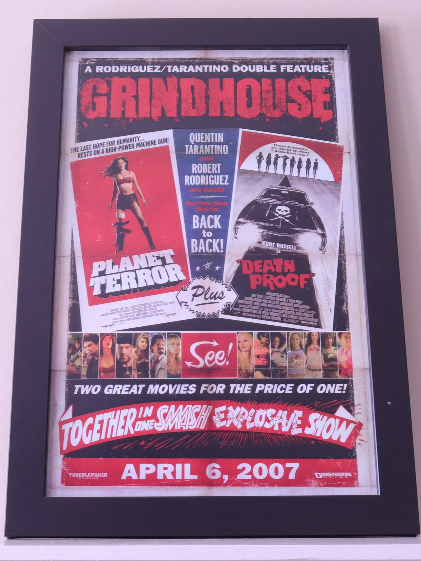 GrindHouse  From Quinton Tarantino,11x17 Unframed Movie Poster.Printed on Heavy Card Stock Paper.