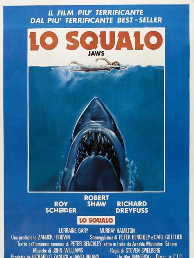 Lo Squalo 11x17 Jaws Unframed Poster.This Iconic Italian Movie Poster Version FroJaws is Printed on Card Stock Paper.