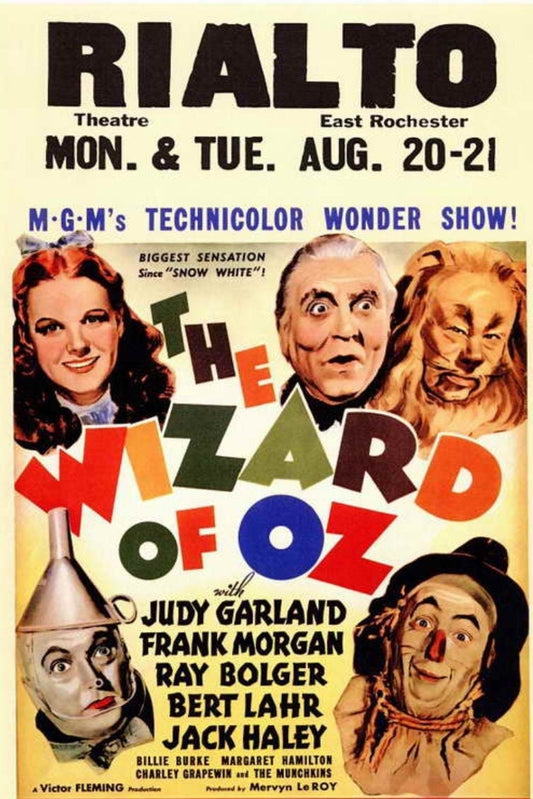 Wizard of Oz Premiered in 1939, On A Unframed 11x17 Poster. Printed on Heavy Card Stock Paper.