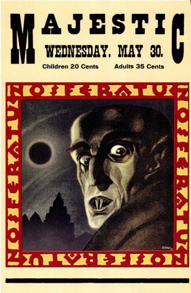 Nosferatu,a Symphony of Horror on a Unframed 11x17 Poster. Printed on Heavy Card Stock Paper.