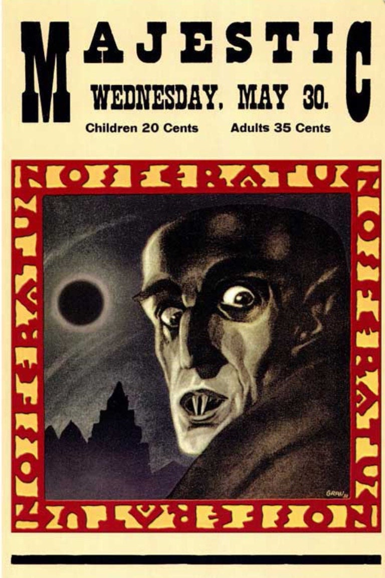 Nosferatu,a Symphony of Horror on a Unframed 11x17 Poster. Printed on Heavy Card Stock Paper.