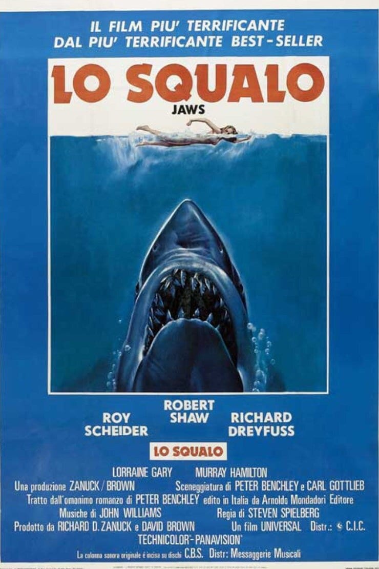 Lo Squalo 11x17 Jaws Unframed Poster.This Iconic Italian Movie Poster Version FroJaws is Printed on Card Stock Paper.